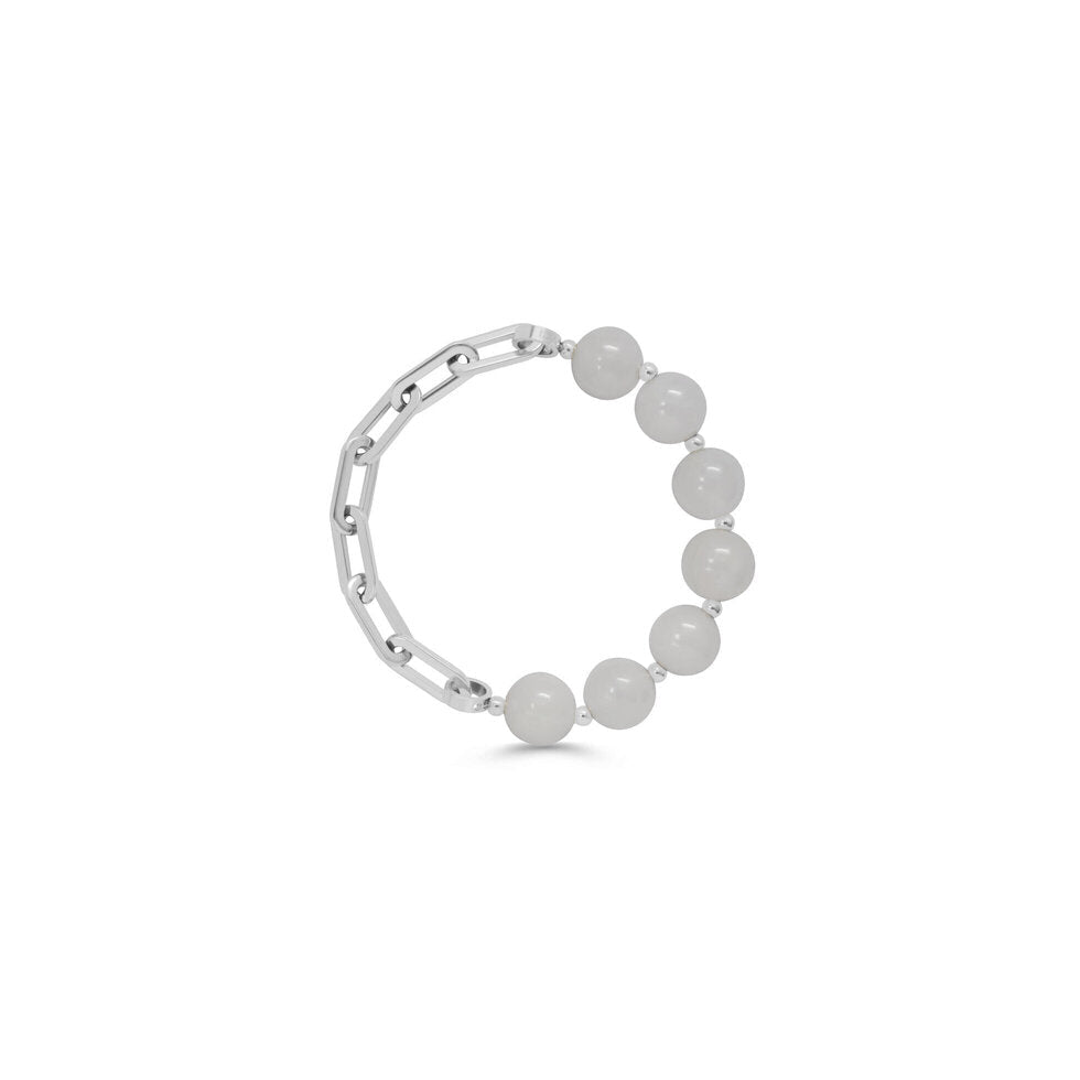 ISLA Half & Half | Steel Stretch Bracelet |  White Caps