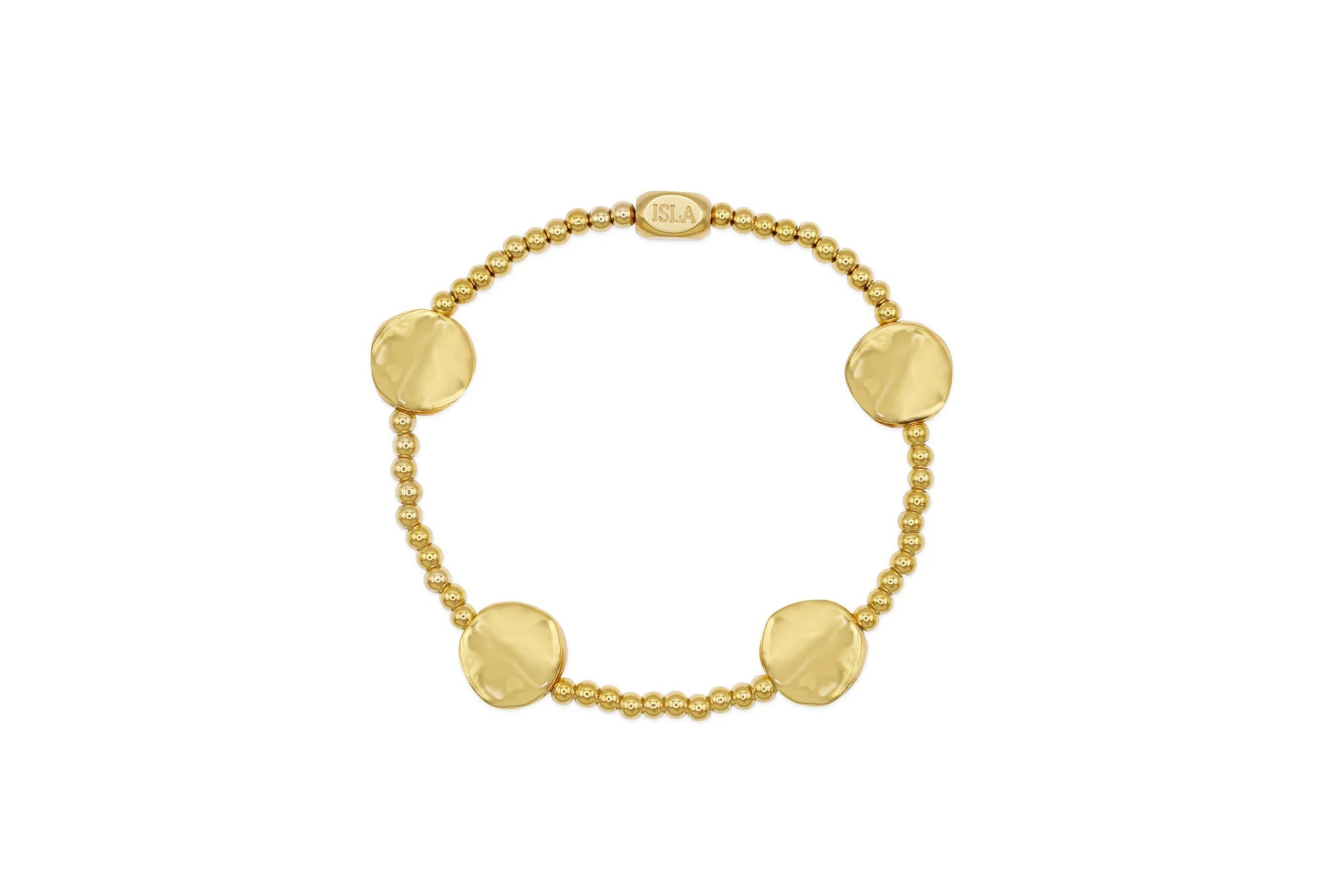 ISLA "Here & There" Hammered Stretch Bracelet | Gold - Juli's Wearable Art