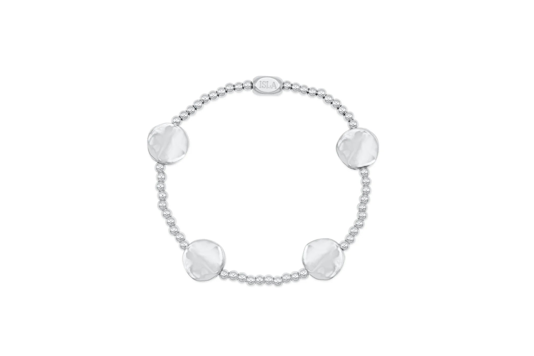 ISLA "Here & There" Hammered Stretch Bracelet | Steel - Juli's Wearable Art