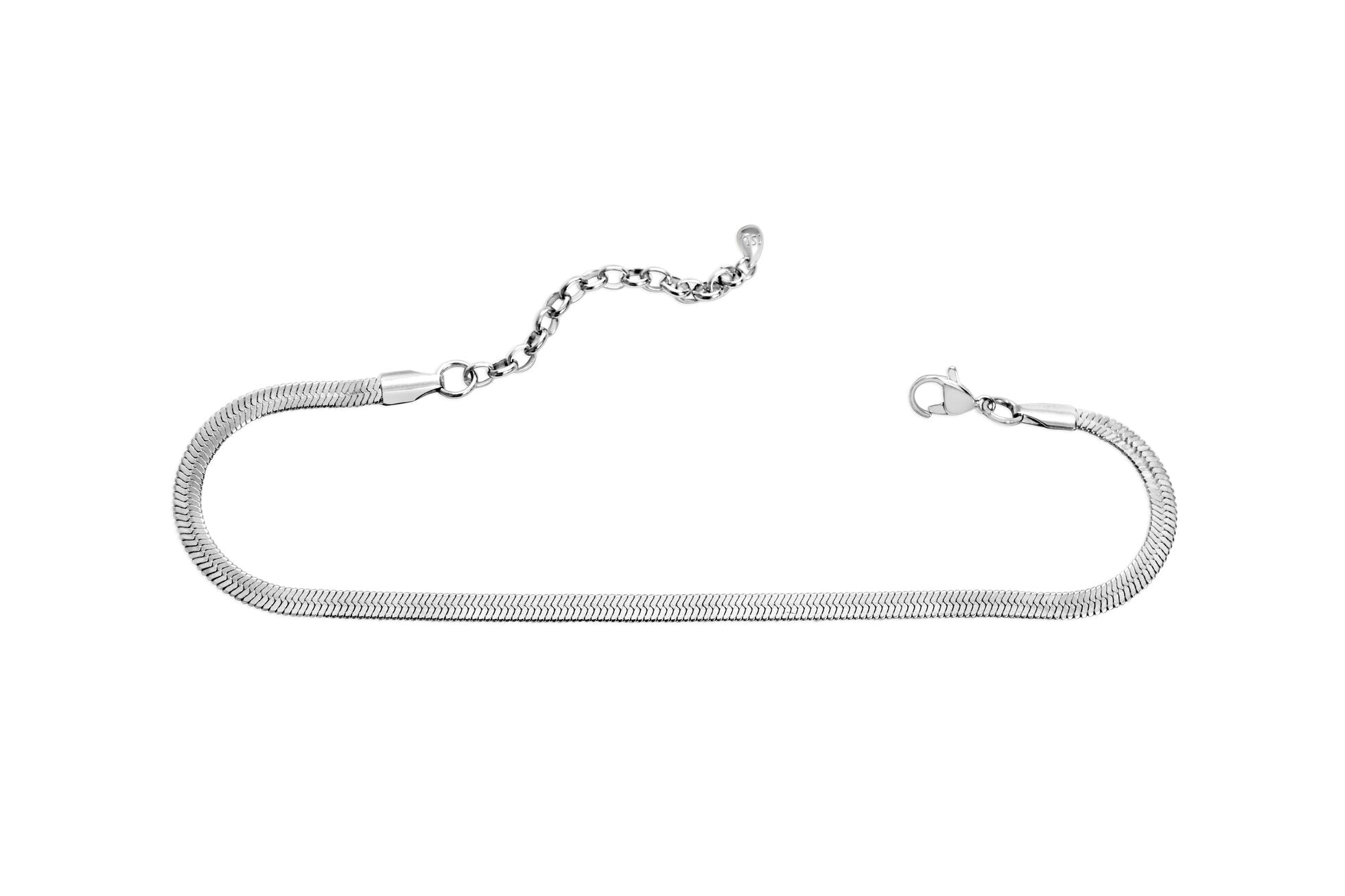 ISLA "Here's The Skinny" 2-Pack Anklets | Mirror + Snake Chain | Steel - Juli's Wearable Art