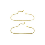 ISLA "Here's The Skinny" 2-Pack Anklets | Paper Clip and Curb Chain | Gold - Juli's Wearable Art