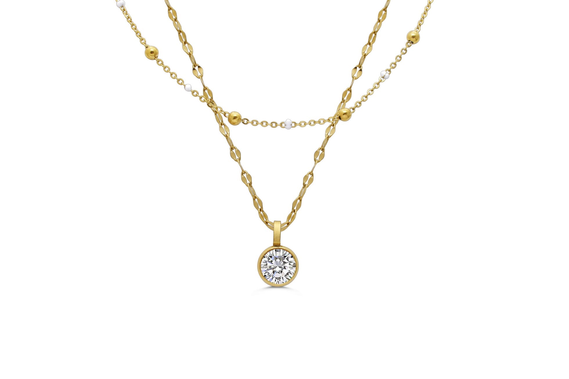 ISLA “Here’s the Skinny” 2 - Pack Necklace | Gold | Clear - Juli's Wearable Art