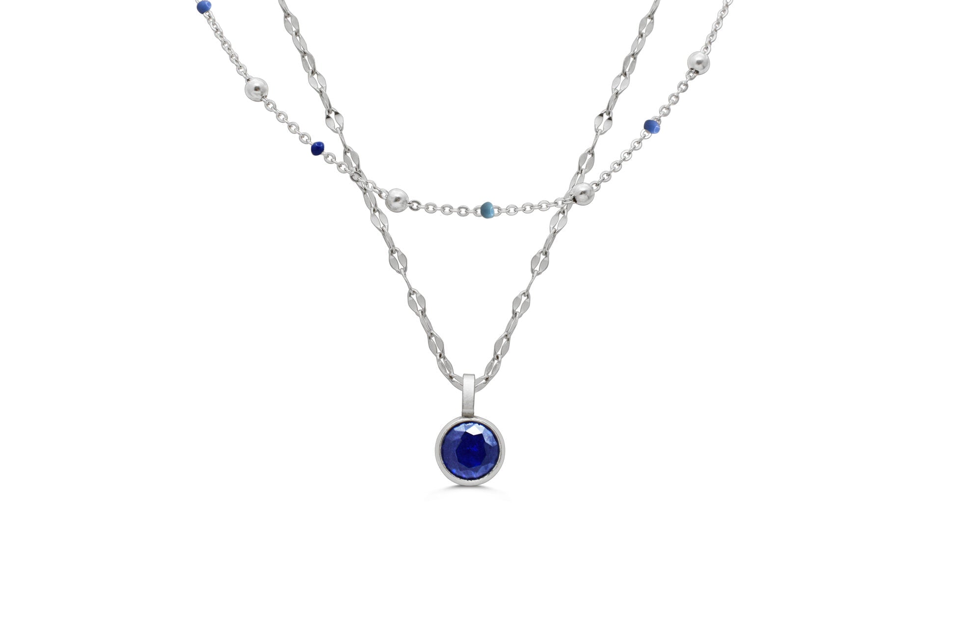 ISLA “Here’s the Skinny” 2 - Pack Necklace | Steel | Bella Blue - Juli's Wearable Art