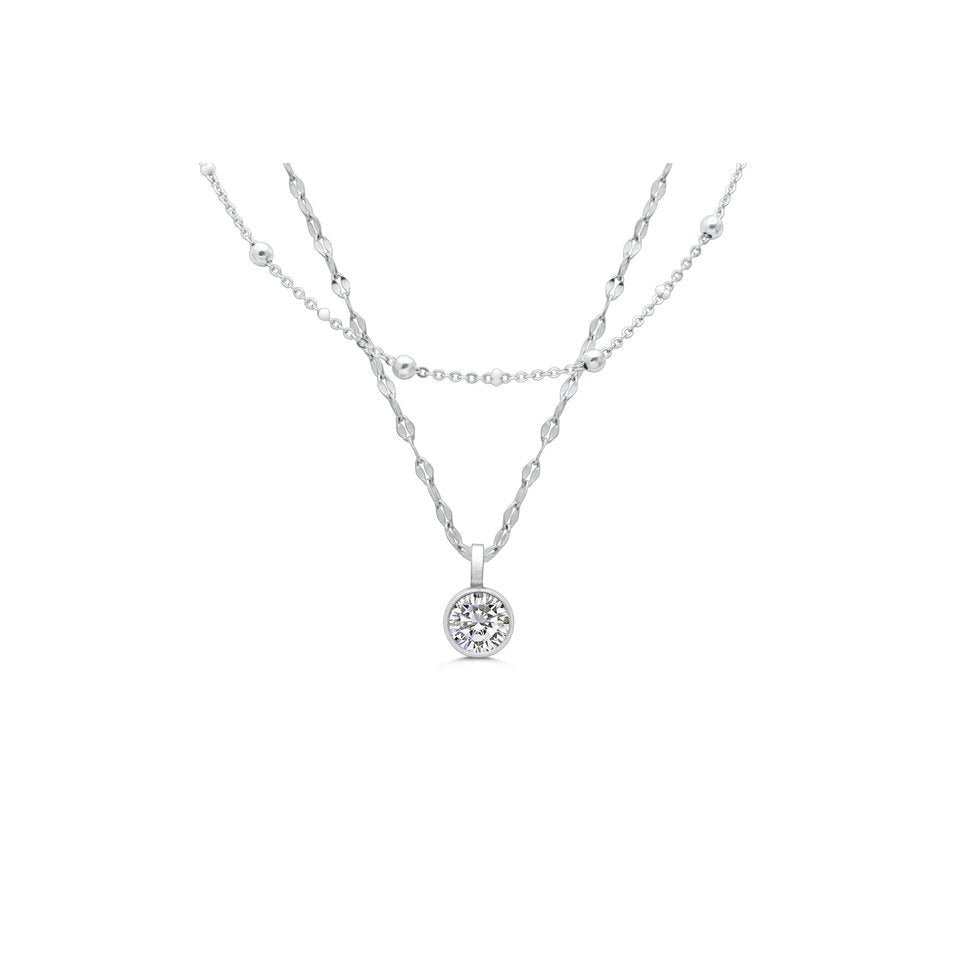ISLA “Here’s the Skinny” 2 - Pack Necklace | Steel | Clear - Juli's Wearable Art