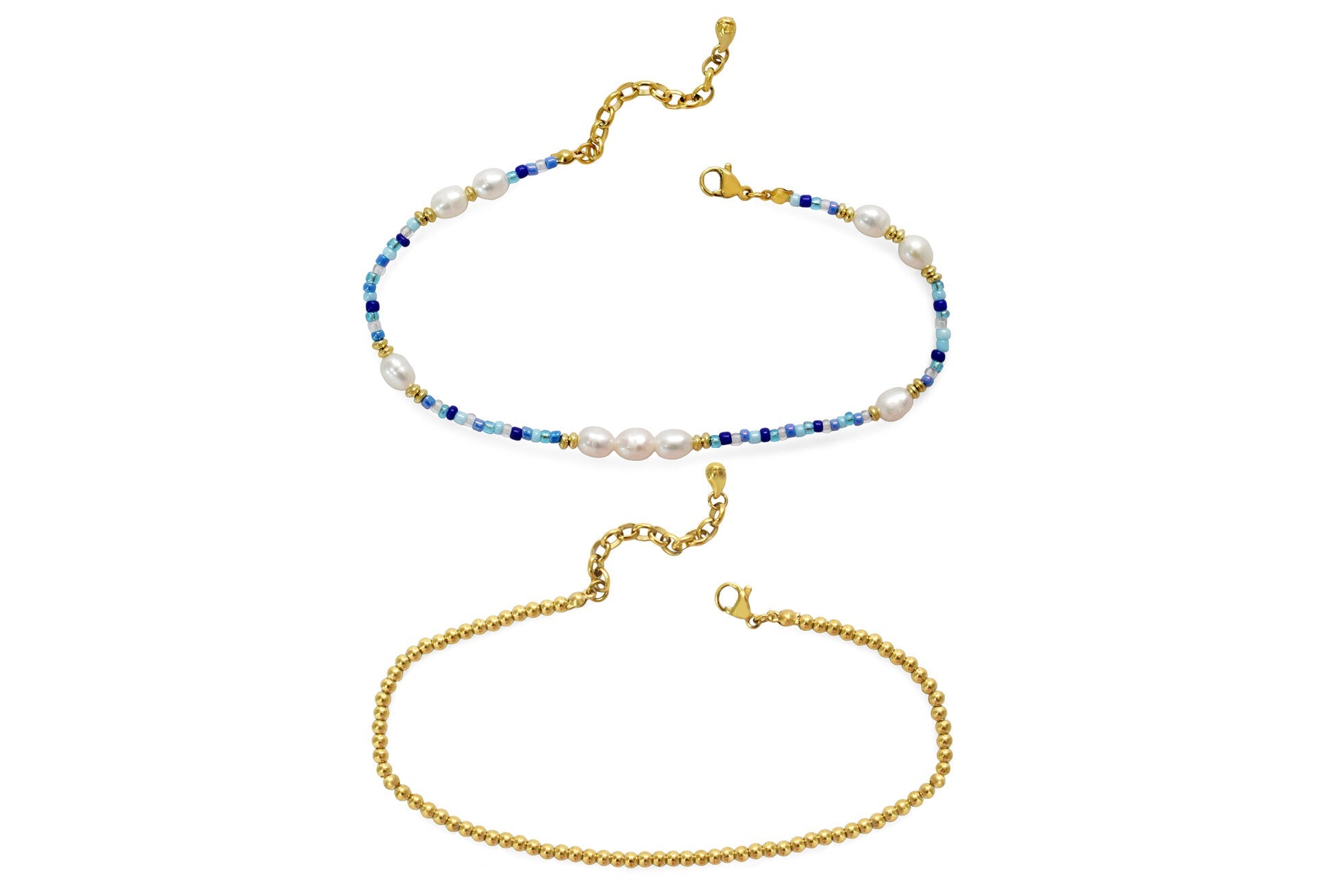 ISLA Here's the Skinny | Colors of the Sea Anklet Set | Gold | Bella Blues - Juli's Wearable Art