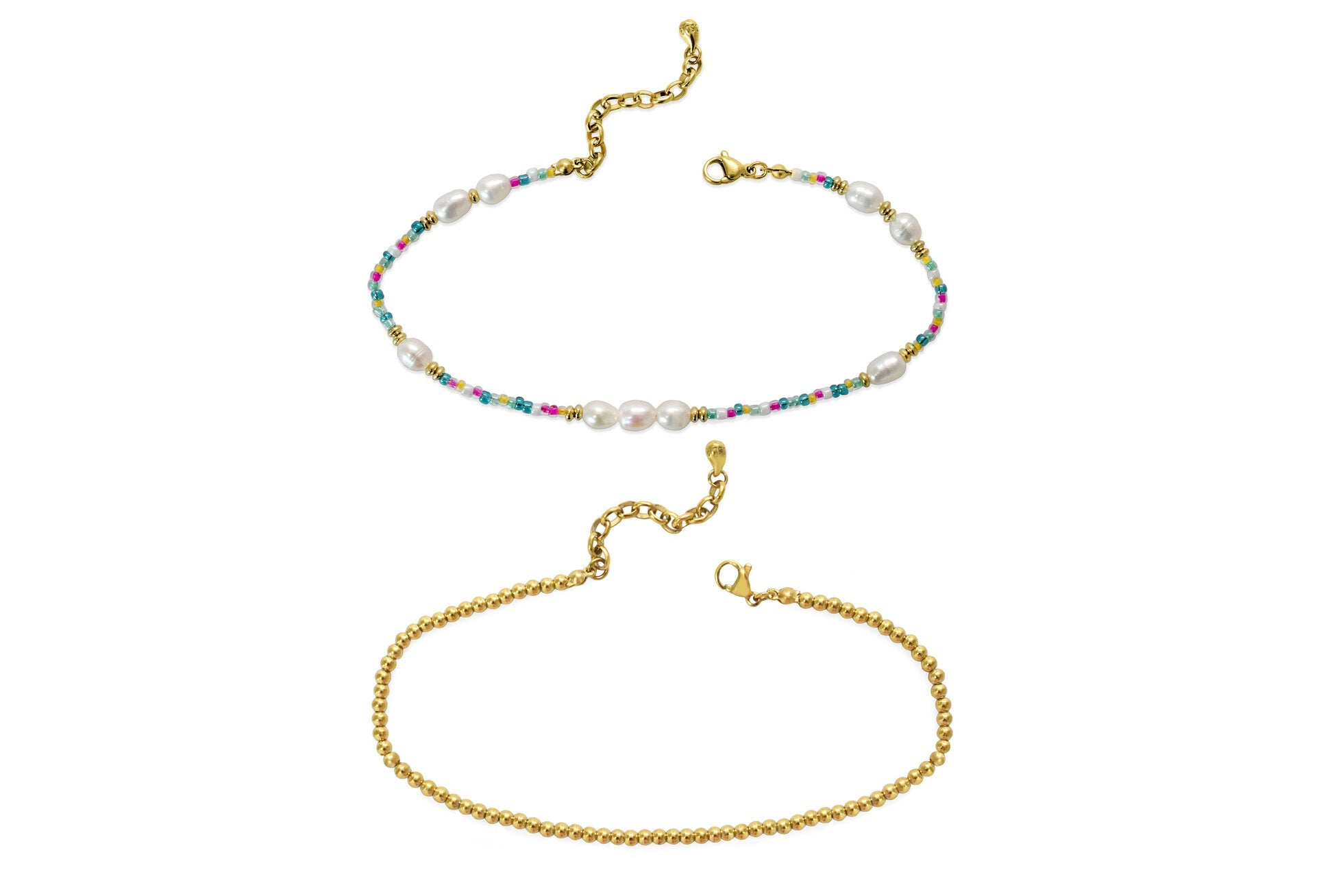 ISLA Here's the Skinny | Colors of the Sea Anklet Set | Gold |Carnivale - Juli's Wearable Art