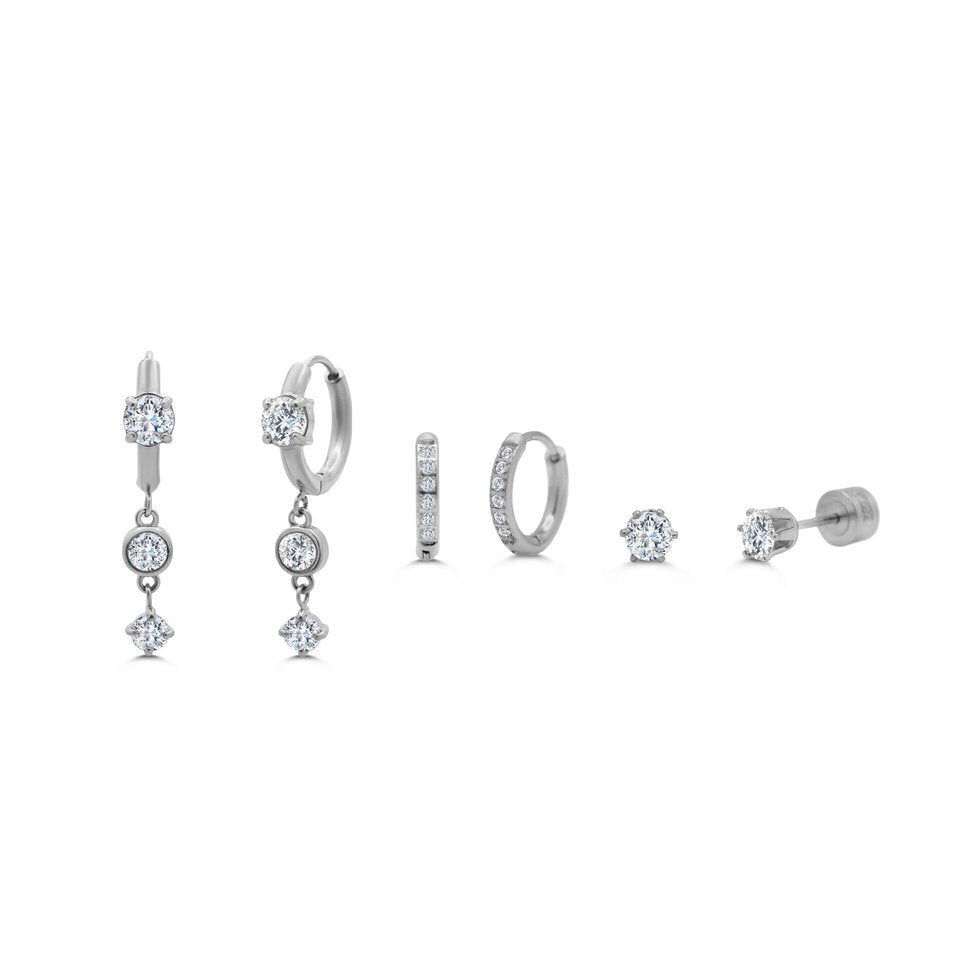ISLA Hoop Hoop Hooray | Coastline Shine Earring Set | Steel