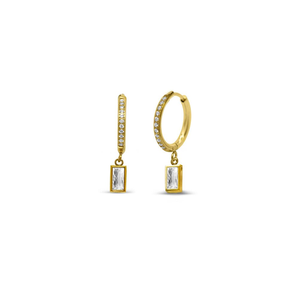 ISLA Hoop Hoop Hooray! Earring Set | Gold | Anacapri Clear - Juli's Wearable Art