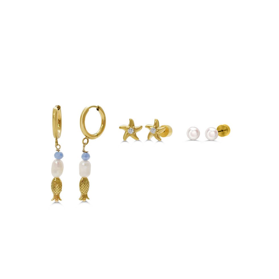 ISLA Hoop Hoop Hooray! Earring Set | Gold | Mermaid Vibes