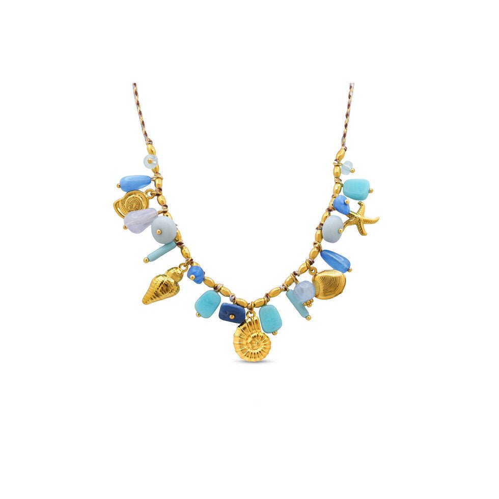 ISLA It's a Shore Thing Necklace | Gold | Seaglass Strands