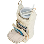 Ivory Lacquer Hydrobag® Handle with Solid Vegan Leather Trimmed Strap - Juli's Wearable Art
