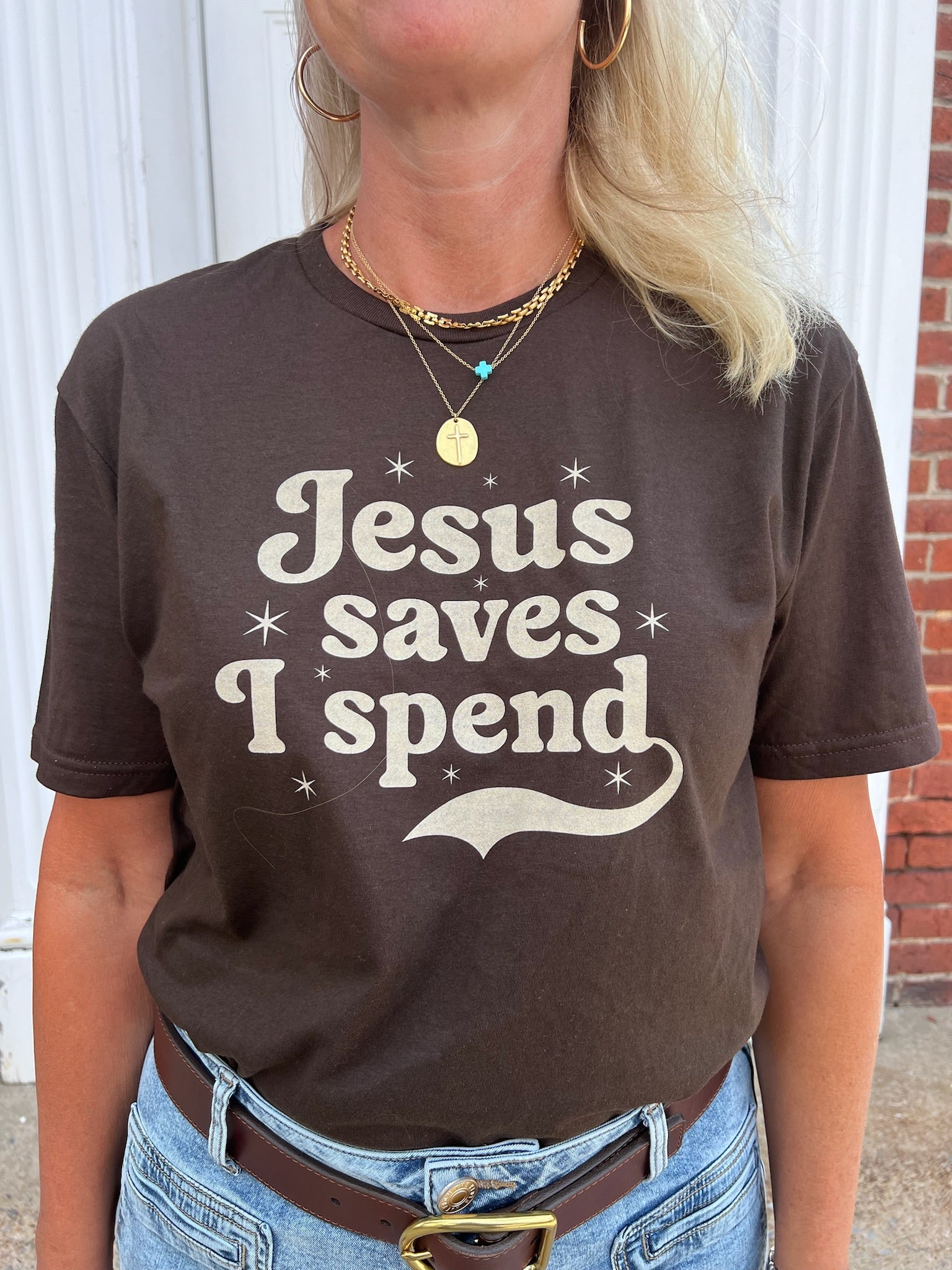 Jesus Saves I Spend Tee