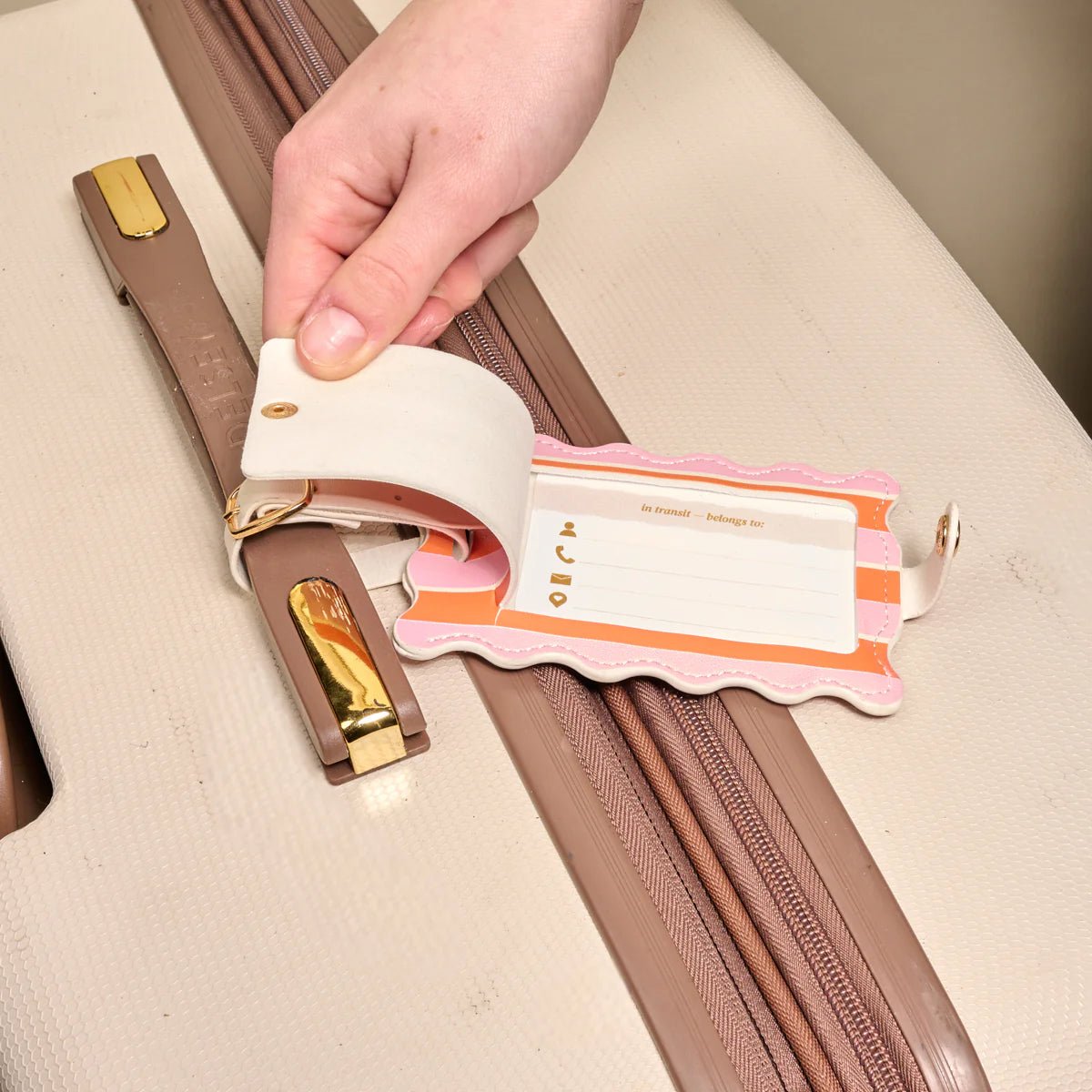 Jetsetter Luggage Tag | Sicily Stripes Pink