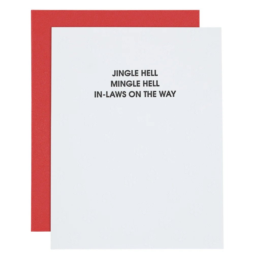 Jingle Hell, Mingle Hell, In-Laws On The Way | Letterpress Card
