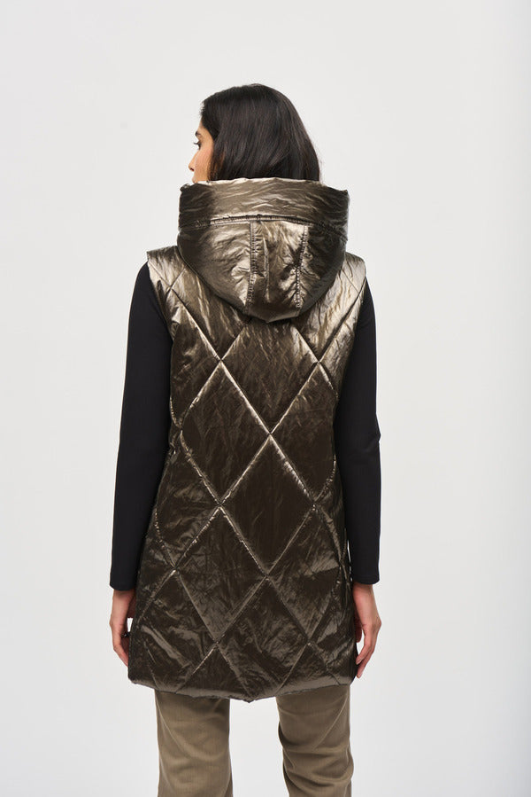 Joseph Ribkoff Hooded Quilted Oversized Vest