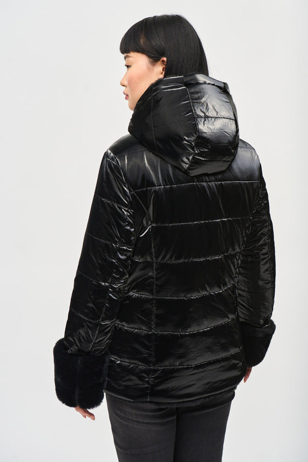 JOSEPH RIBKOFF Hooded Quilted Puffer Jacket