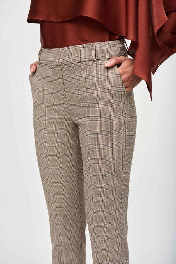 JOSEPH RIBKOFF Mid-rise Tartan Business Trousers