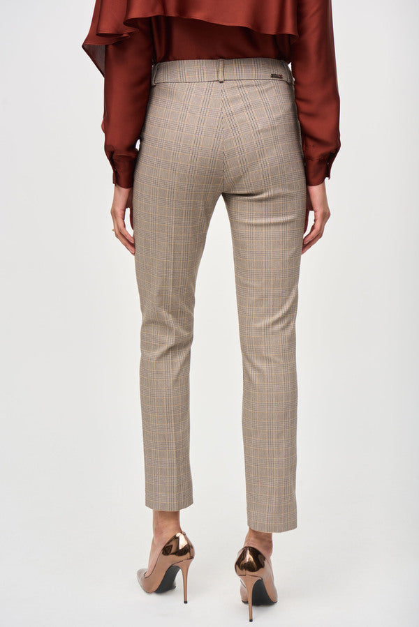 JOSEPH RIBKOFF Mid-rise Tartan Business Trousers