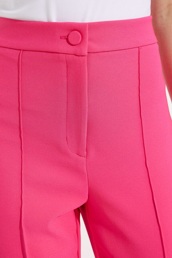 Joseph Ribkoff Dazzle Pink Pintuck Detail Pants