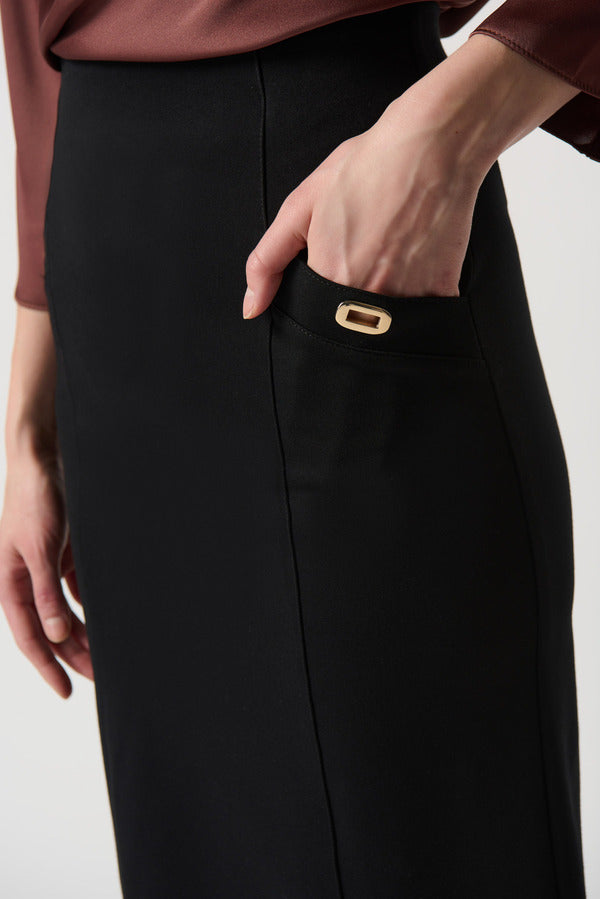 Joseph Ribkoff Button Detail Black Pencil Skirt