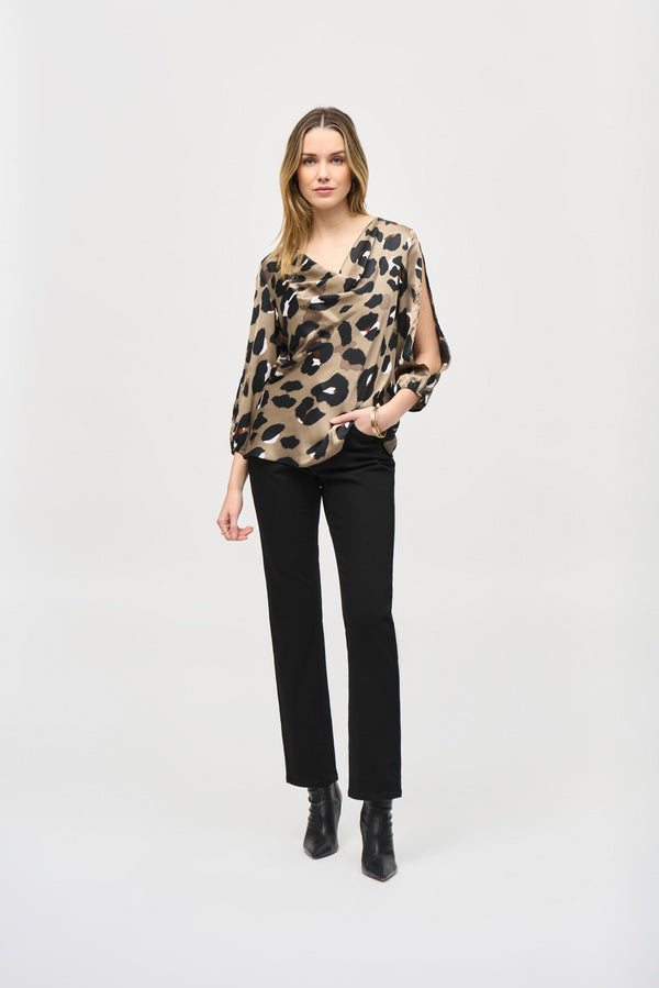 JOSEPH RIBKOFF Cowl Neck Bohemian Blouse