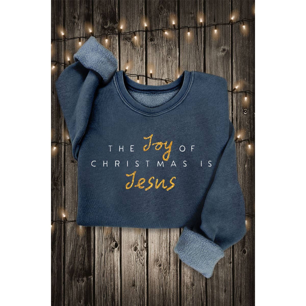 Joy of Christmas Jesus Glitter Sweatshirt - Juli's Wearable Art