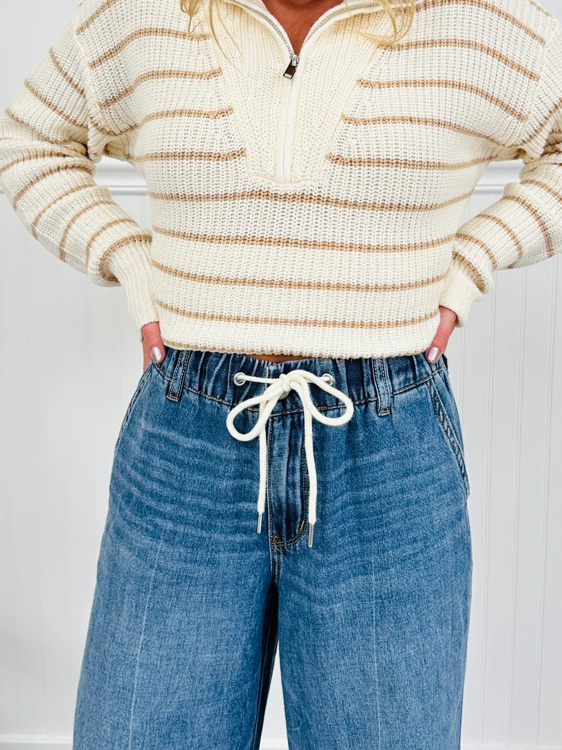 Judy Blue High Waist Palazzo Featherweight Rigid Elastic Waist Jeans - Juli's Wearable Art