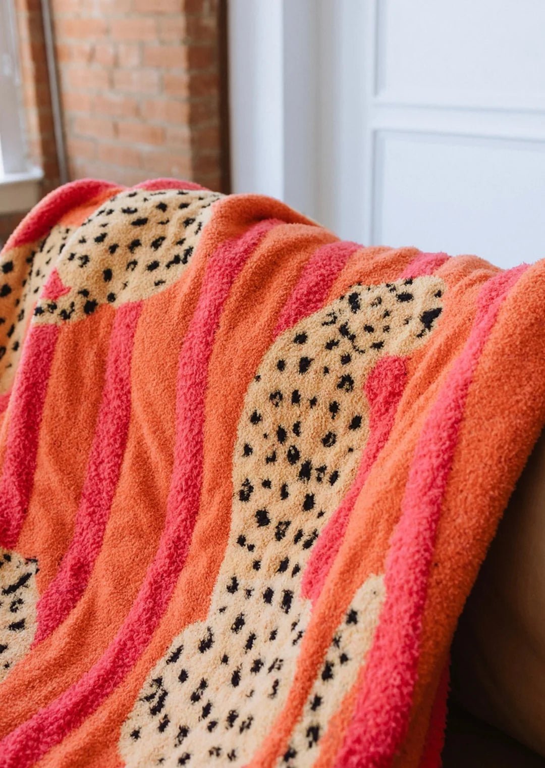 Jungle Wild Blanket | Pink & Orange Cheetah Print
