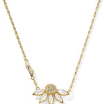 Kendra Scott Anya Flower Short Pendant Necklace | Gold Ivory Mix - Juli's Wearable Art