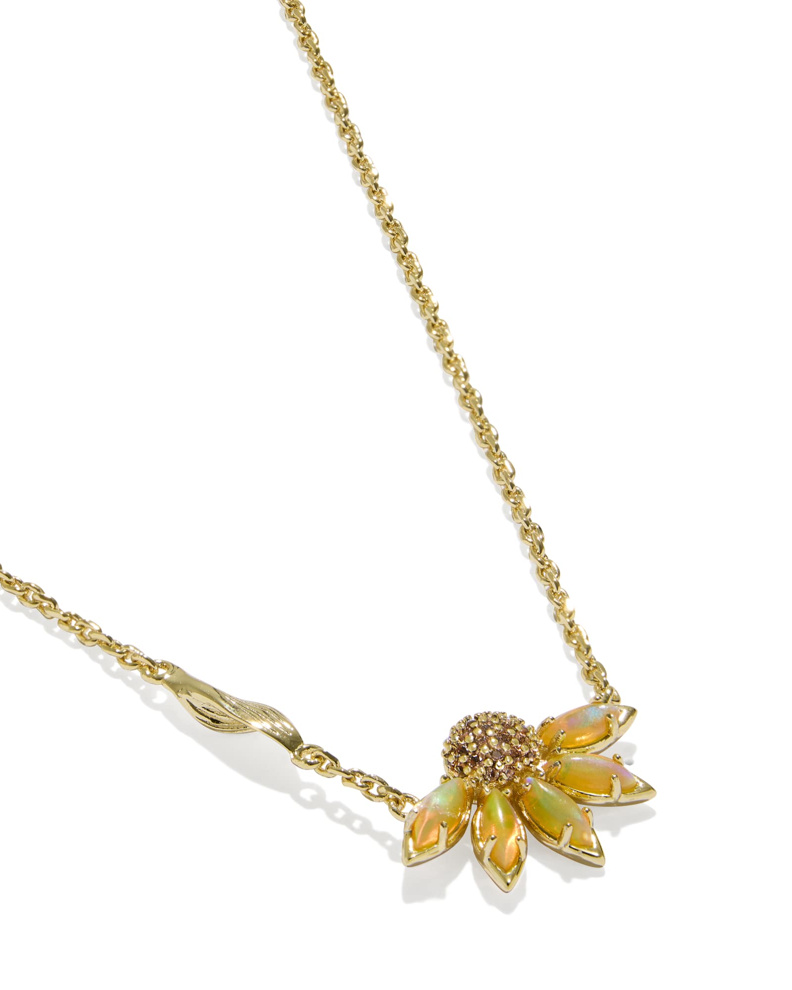 Kendra Scott Anya Flower Short Pendant Necklace | Gold Yellow Mix