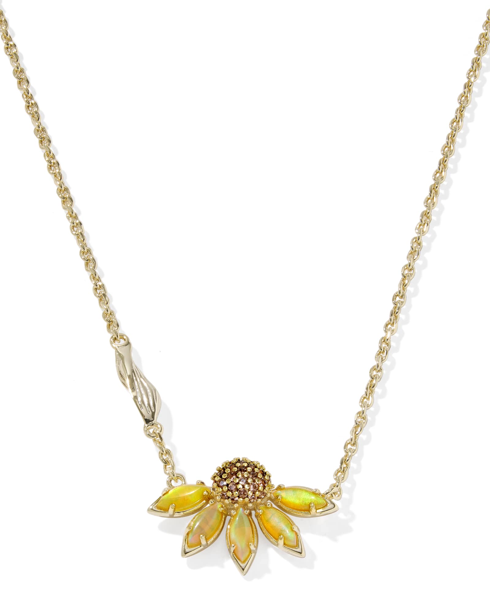 Kendra Scott Anya Flower Short Pendant Necklace | Gold Yellow Mix