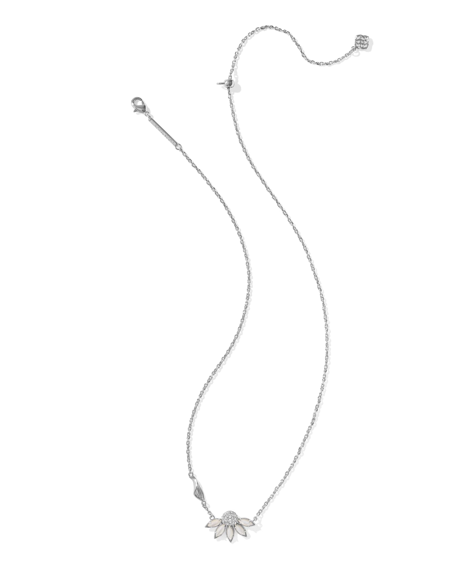 Kendra Scott Anya Flower Short Pendant Necklace | Silver Ivory Mix - Juli's Wearable Art