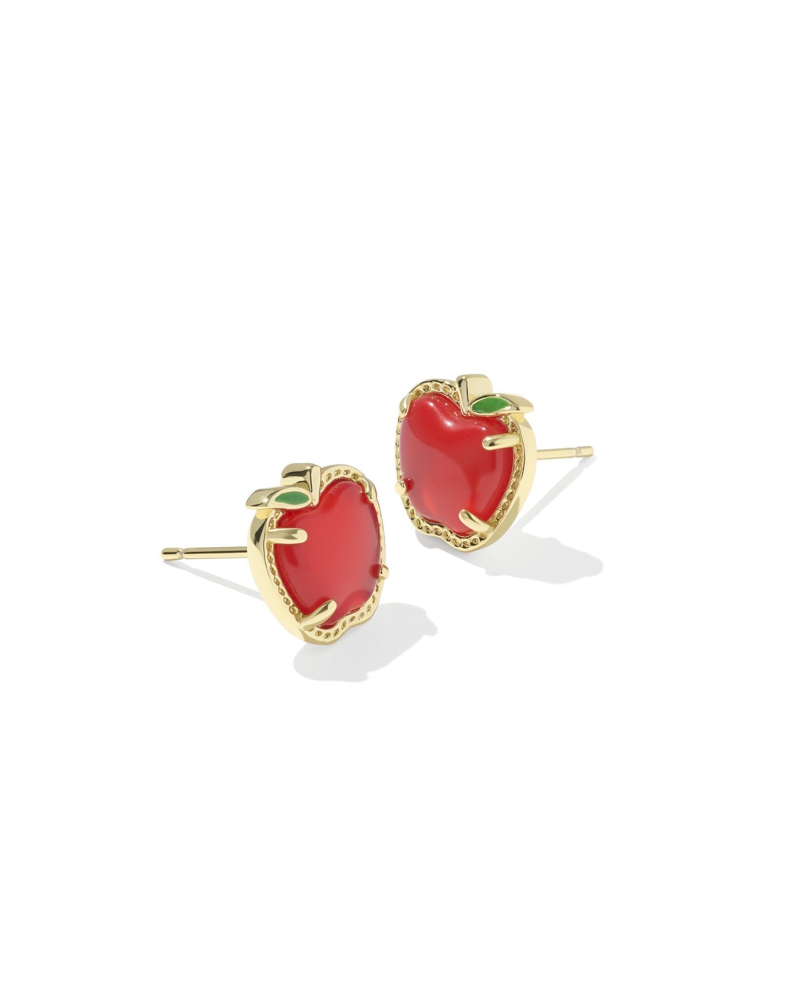 Kendra Scott Apple Stud Earrings | Gold | Red Illusion