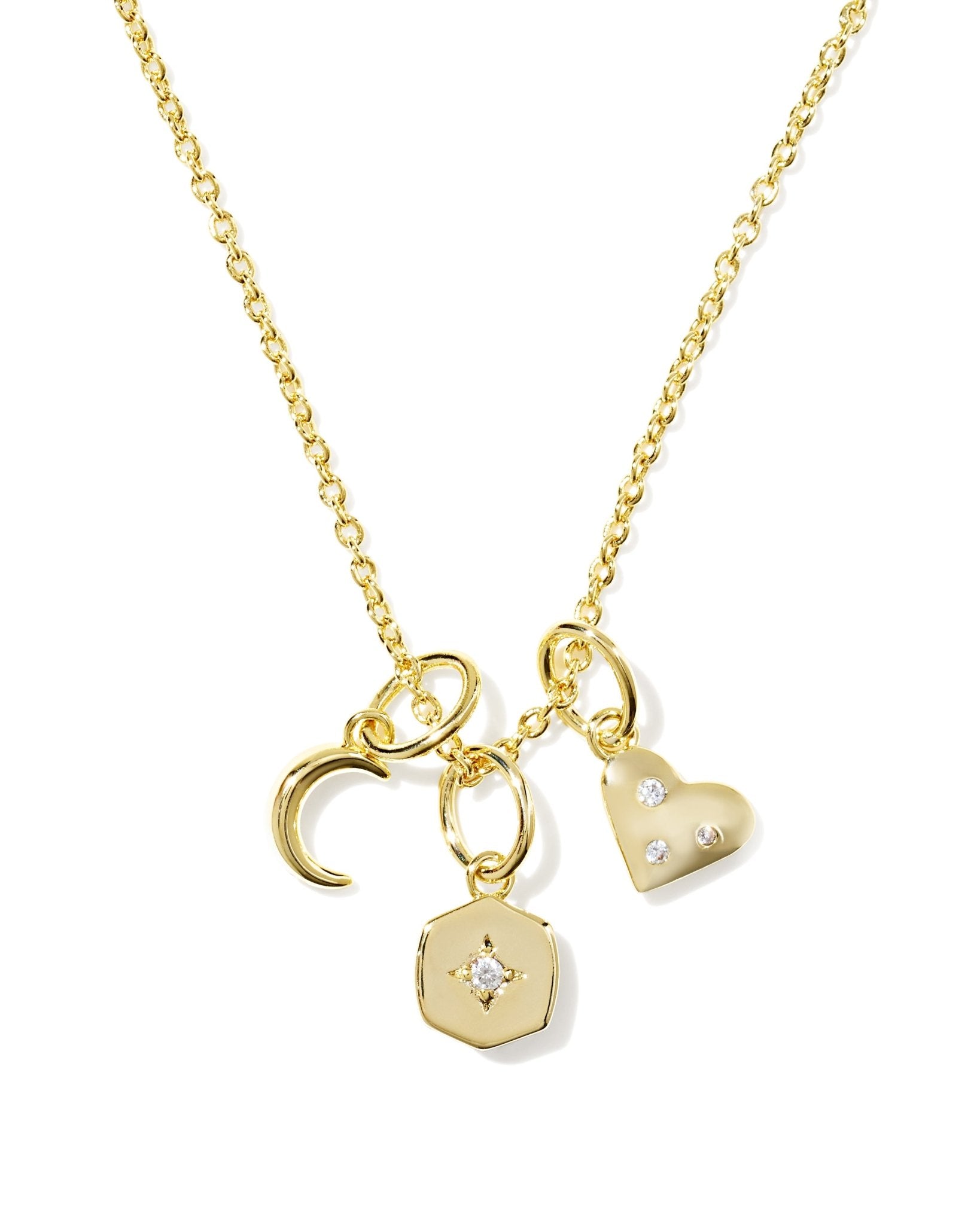 Kendra Scott Arlene Charm Necklace | Gold | White CZ