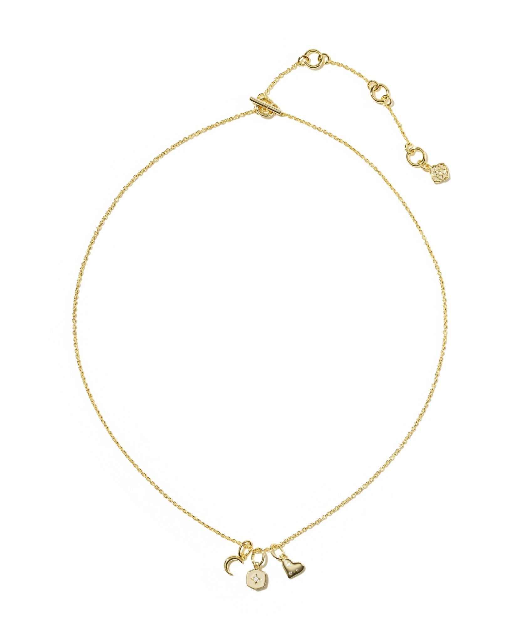 Kendra Scott Arlene Charm Necklace | Gold | White CZ - Juli's Wearable Art