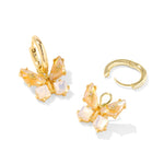 Kendra Scott Bianca Butterfly Gold Huggie Earrings - Iridescent White Mix - Juli's Wearable Art