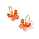 Kendra Scott Bianca Butterfly Gold Huggie Earrings - Orange Mix - Juli's Wearable Art