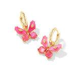 Kendra Scott Bianca Butterfly Gold Huggie Earrings - Pink Mix - Juli's Wearable Art