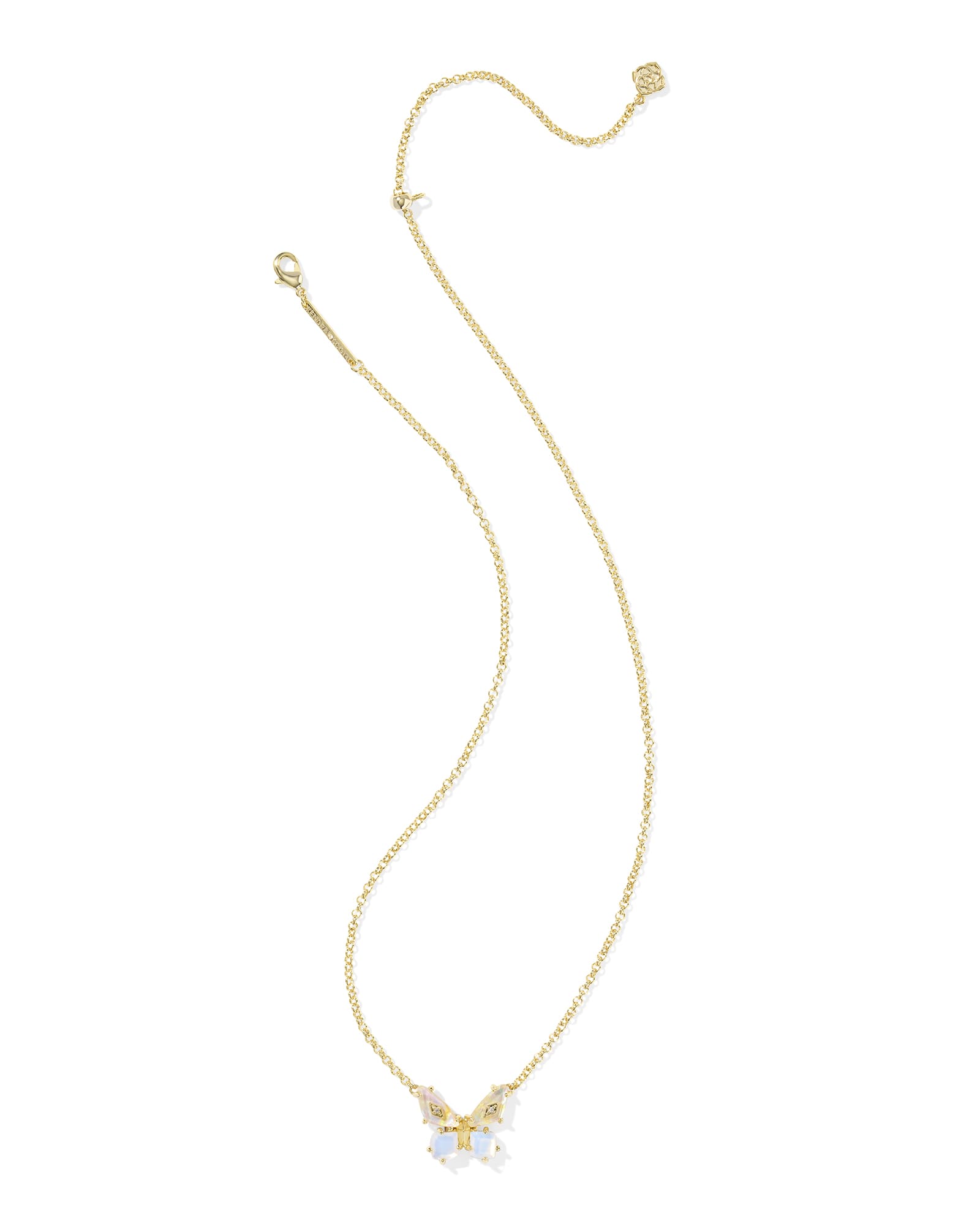 Kendra Scott Bianca Butterfly Gold Short Pendant Necklace - Iridescent White