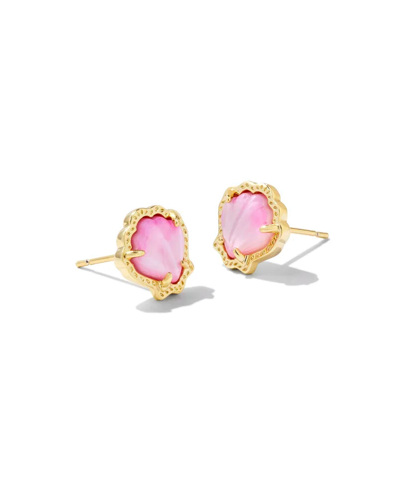 Kendra Scott Brynne Gold & Blush Pink Shell Post Earrings