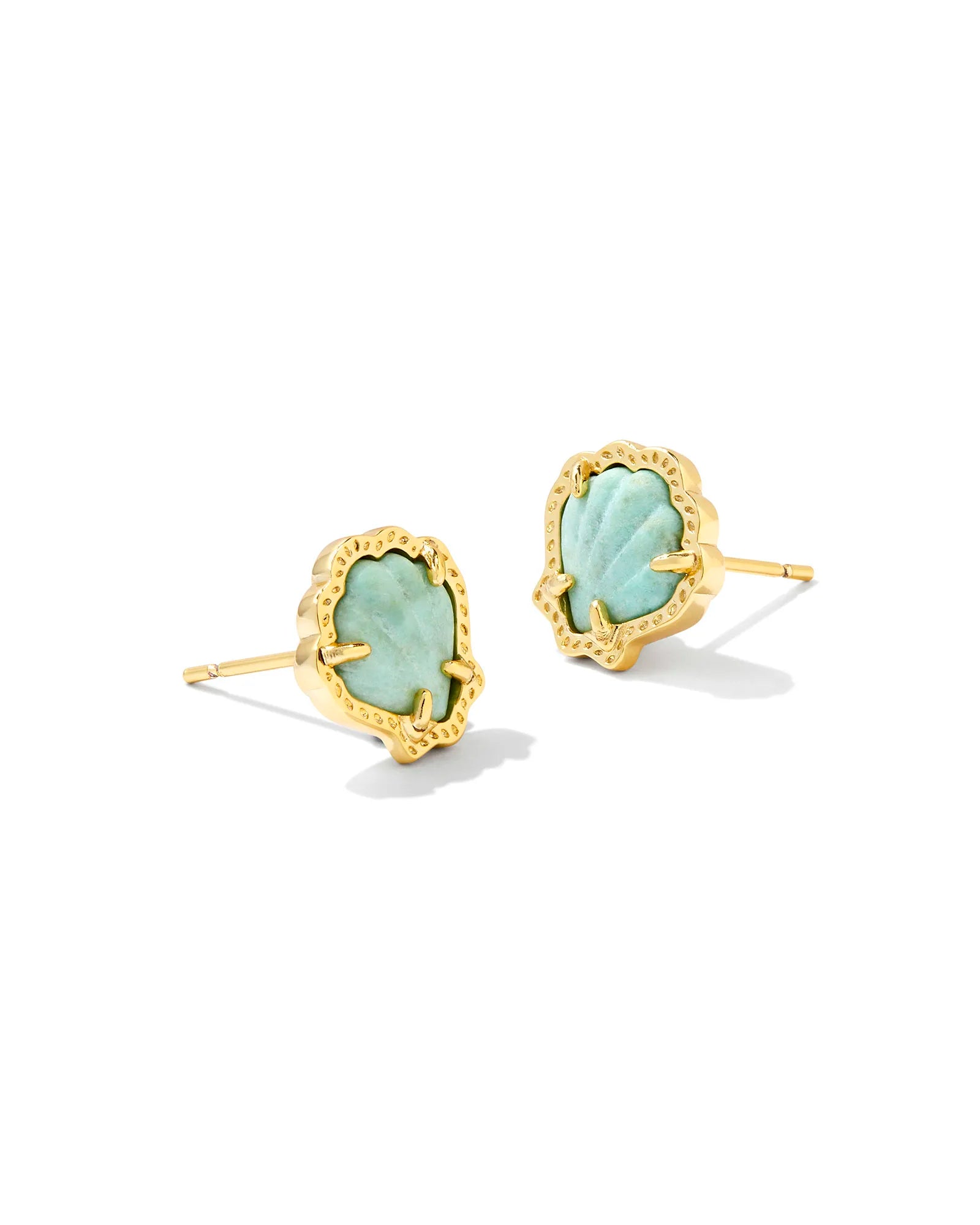 Kendra Scott Brynne Sea Green Shell Post Earrings