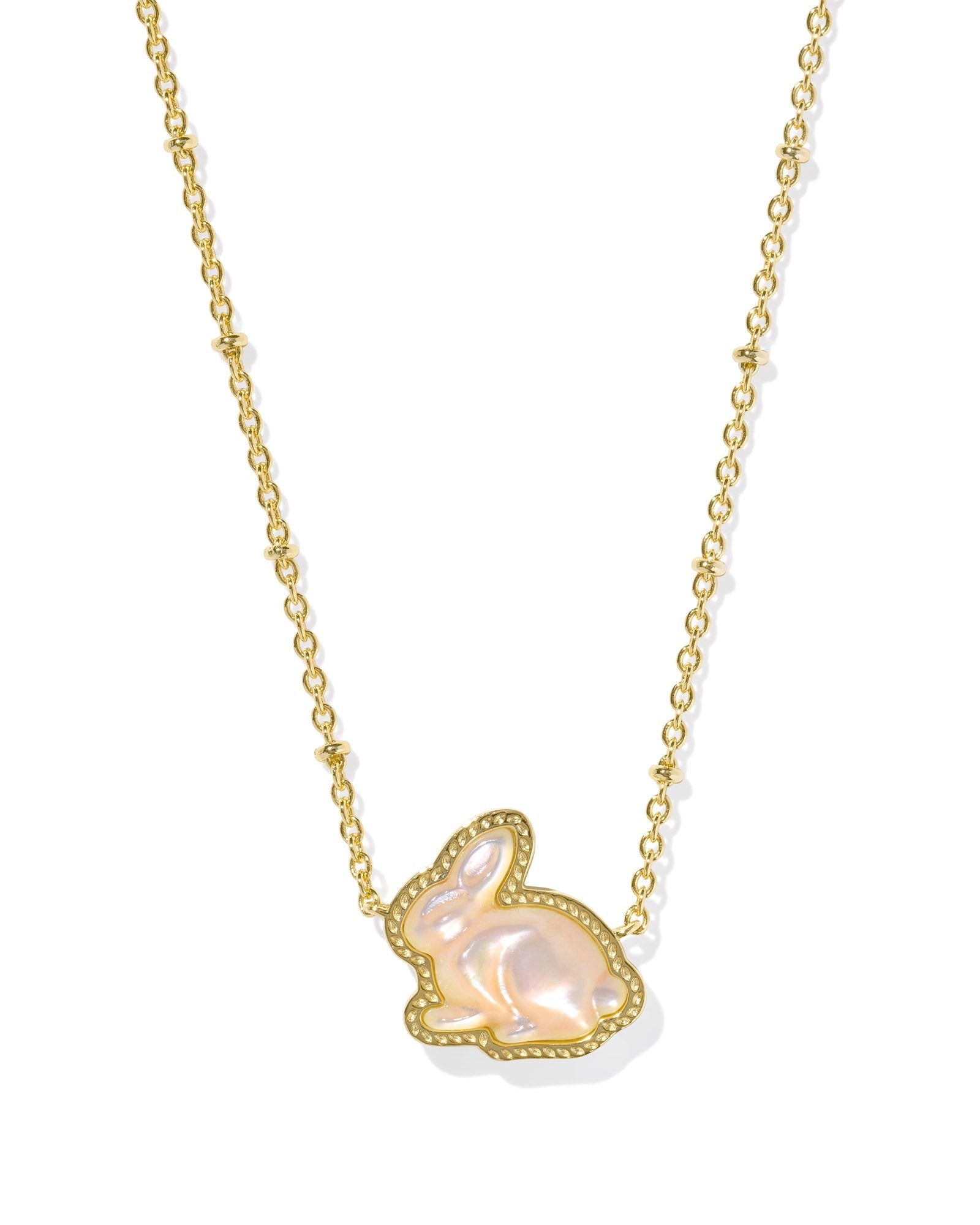 Kendra Scott Bunny Short Pendant Necklace in Gold & Taupe Mother - of - Pearl - Juli's Wearable Art