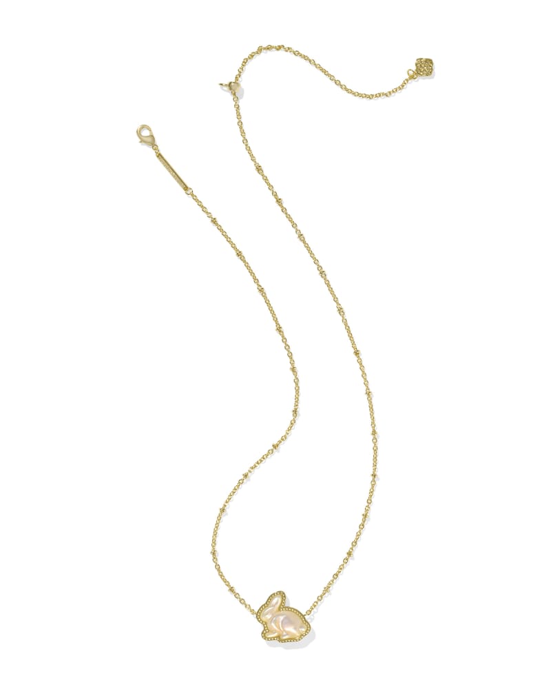 Kendra Scott Bunny Short Pendant Necklace in Gold & Taupe Mother - of - Pearl - Juli's Wearable Art