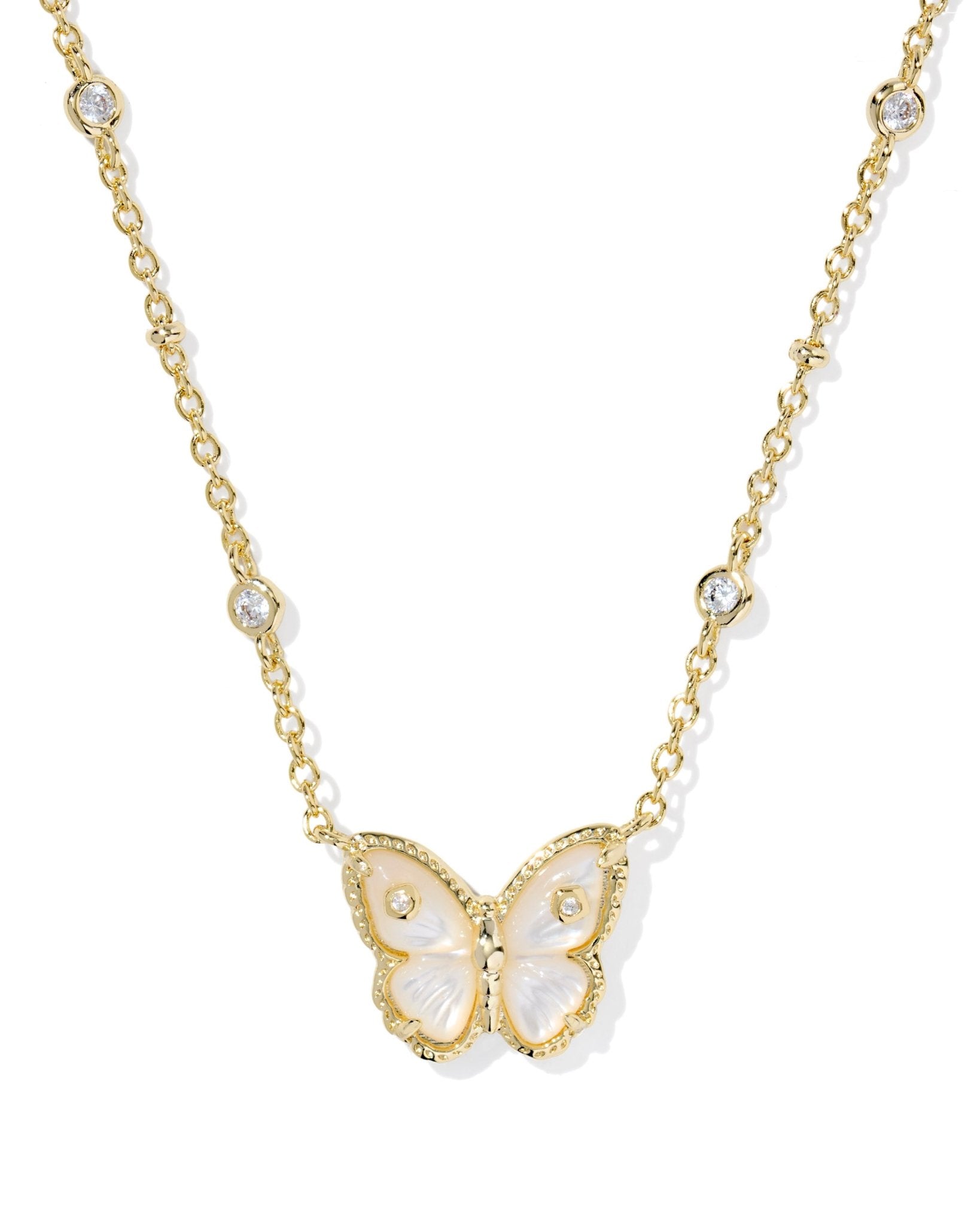 Kendra Scott Cailey Butterfly Short Pendant Necklace | Gold MOP