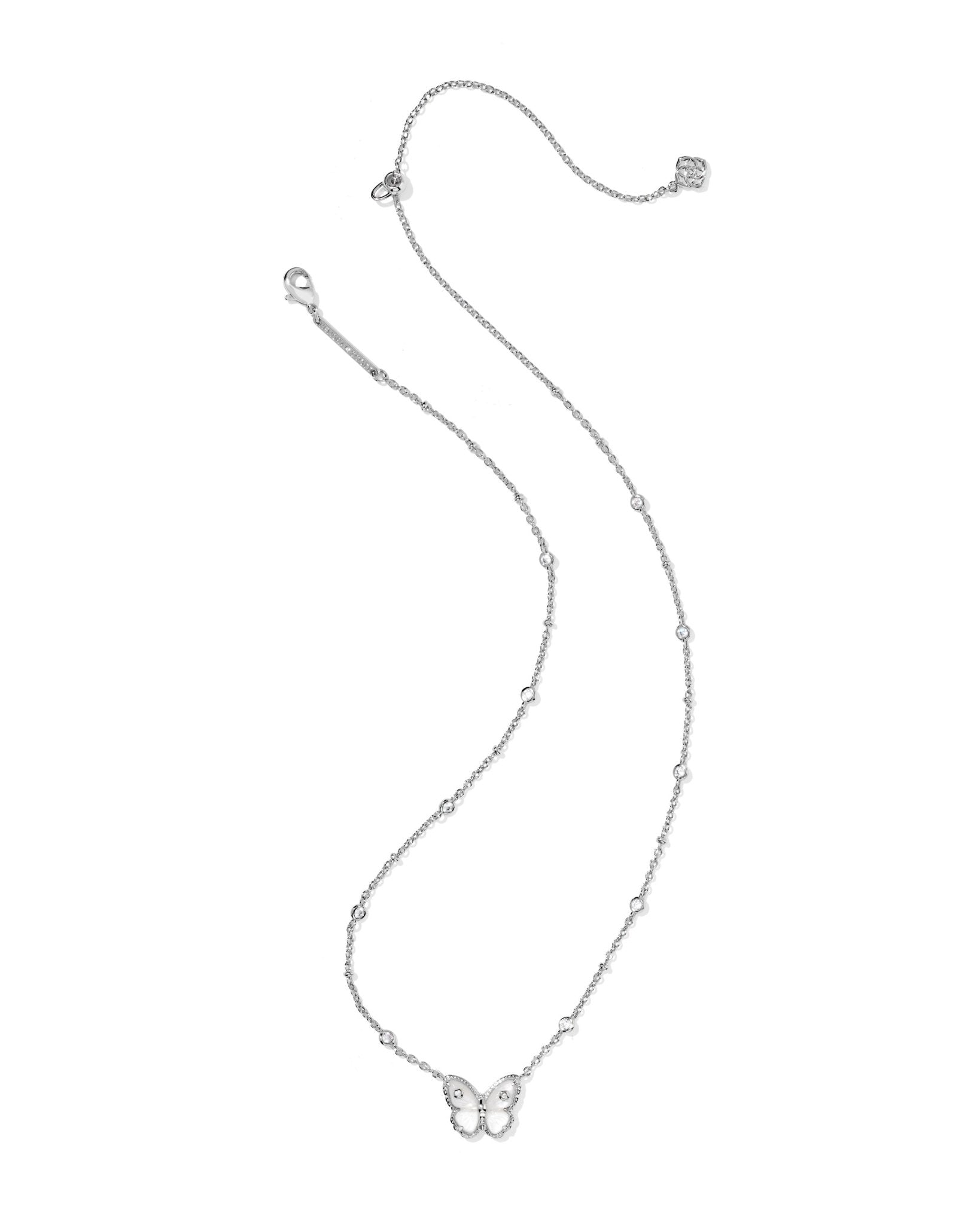 Kendra Scott Cailey Butterfly Short Pendant Necklace | Silver MOP
