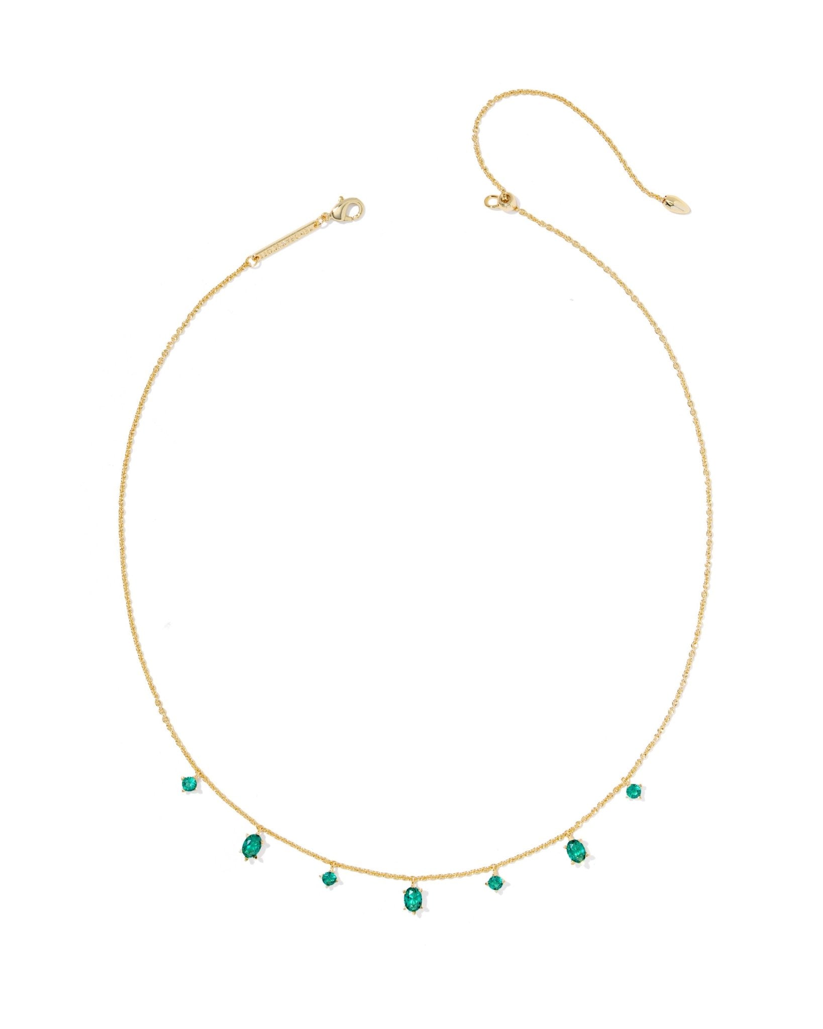 Kendra Scott Calin Gold Strand Necklace - Green Crystal - Juli's Wearable Art