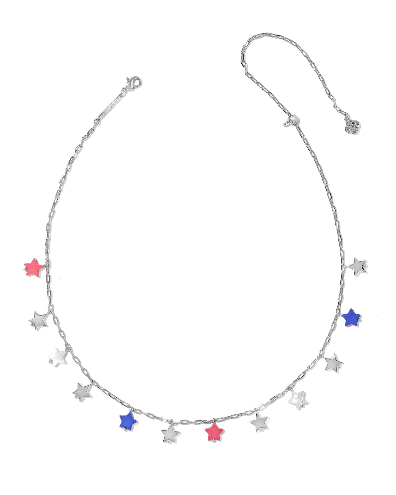 Kendra Scott Camila Strand Necklace | Silver | Red White Blue Mix
