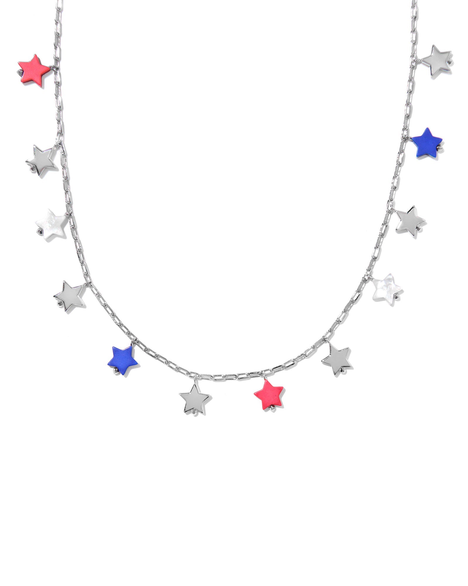 Kendra Scott Camila Strand Necklace | Silver | Red White Blue Mix
