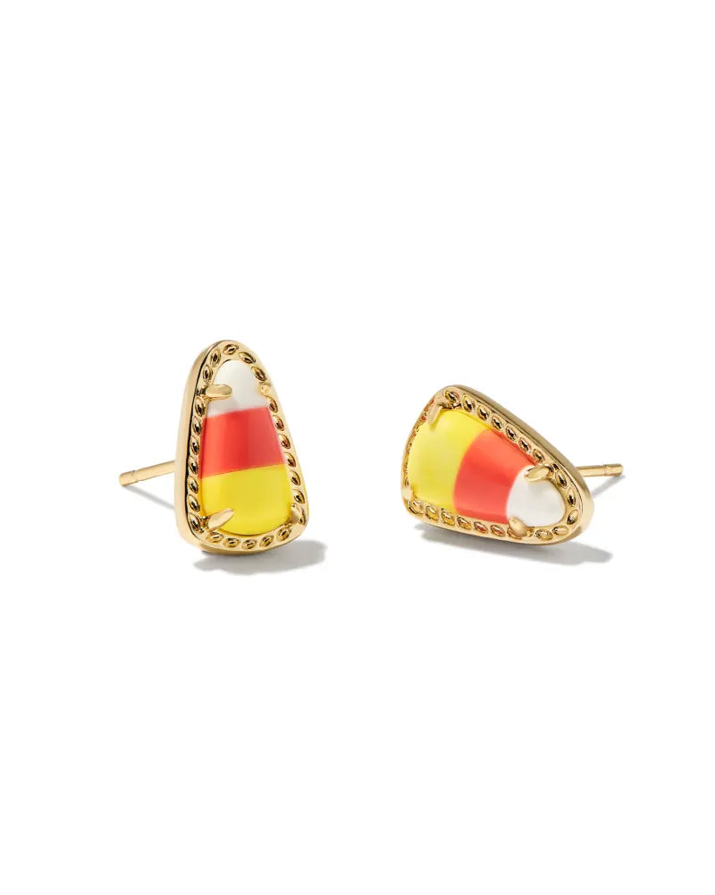 Kendra Scott Candy Corn Gold Stud Earrings in Candy Corn Magnesite