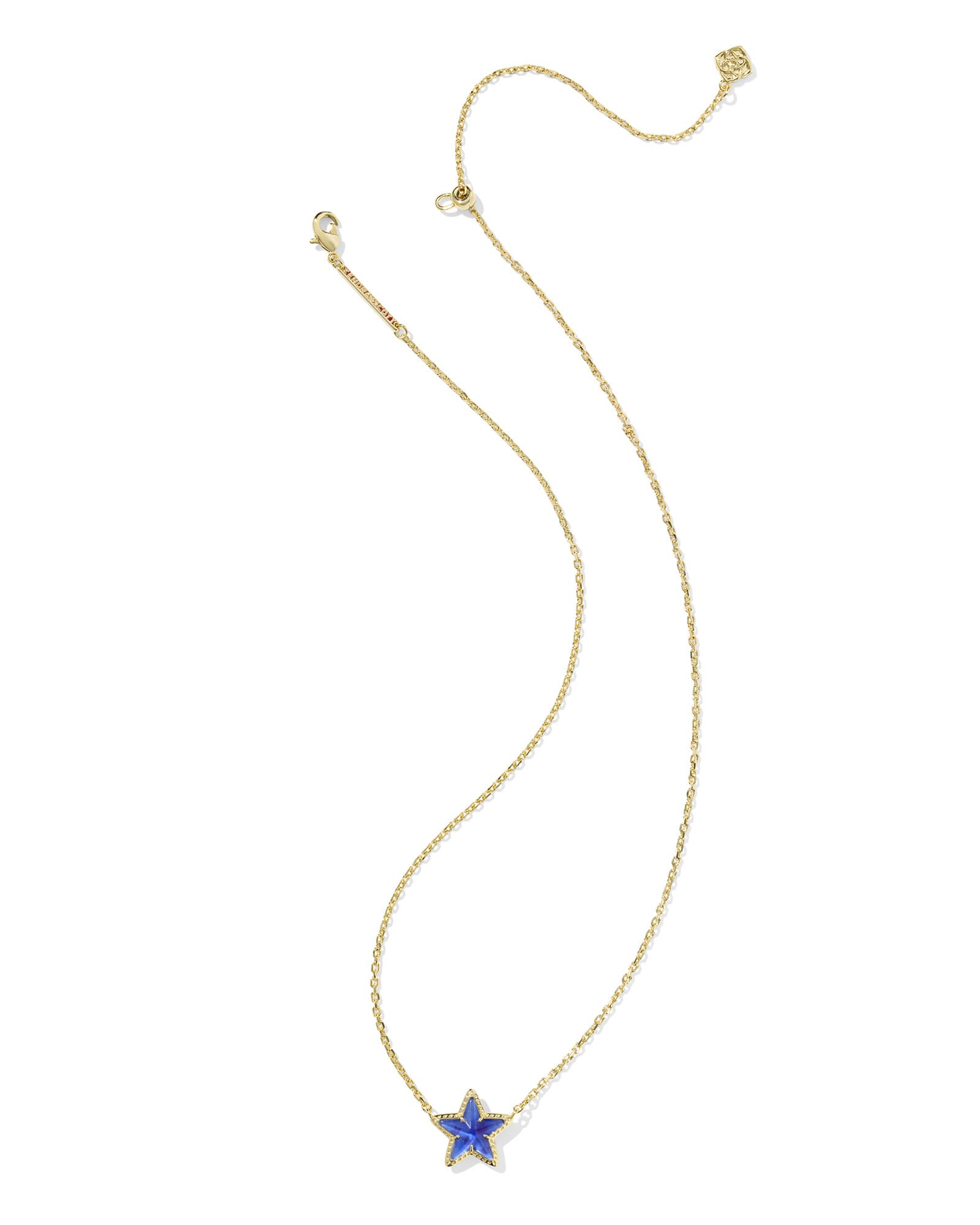 Kendra Scott Cassidy Short Gold Star Pendant Necklace - Cobalt Blue Illusion